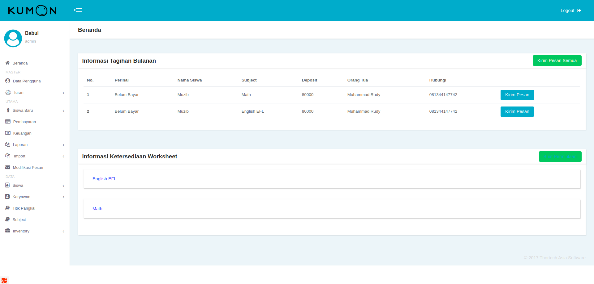 Sistem Administrasi Tempat Kursus